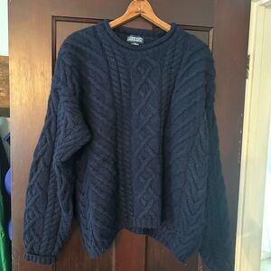Classic Navy Cable Knit Sweater